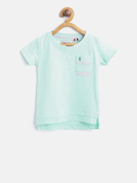 

Gini and Jony Boys Mint Green Solid Round Neck T-shirt
