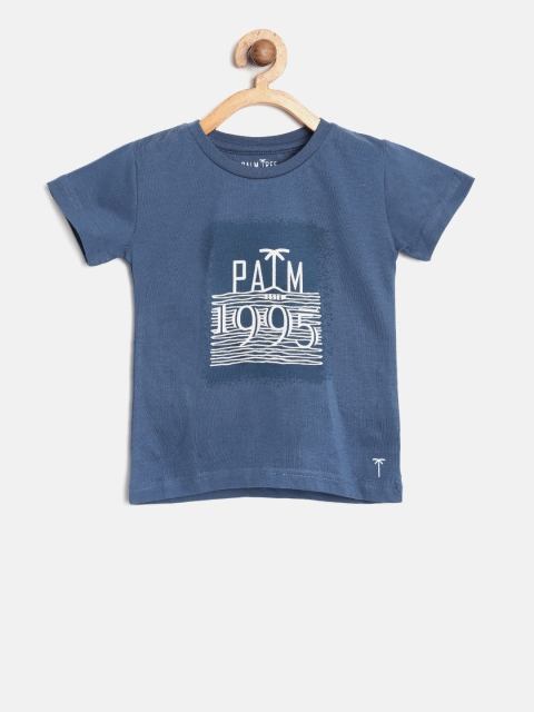 

Palm Tree Boys Blue Printed Round Neck T-shirt