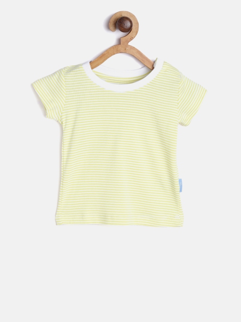 

Gini and Jony Boys Yellow Striped Round Neck T-shirt