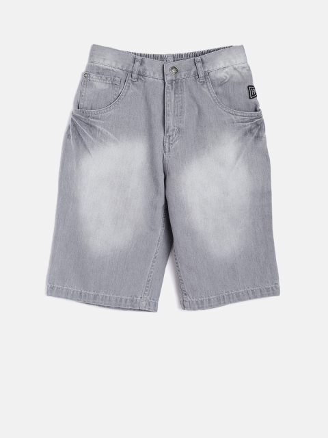 

Palm Tree Boys Grey Washed Regular Fit Denim Shorts
