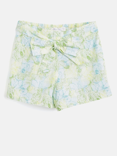 

Palm Tree Girls Blue & Yellow Printed Regular Fit Shorts