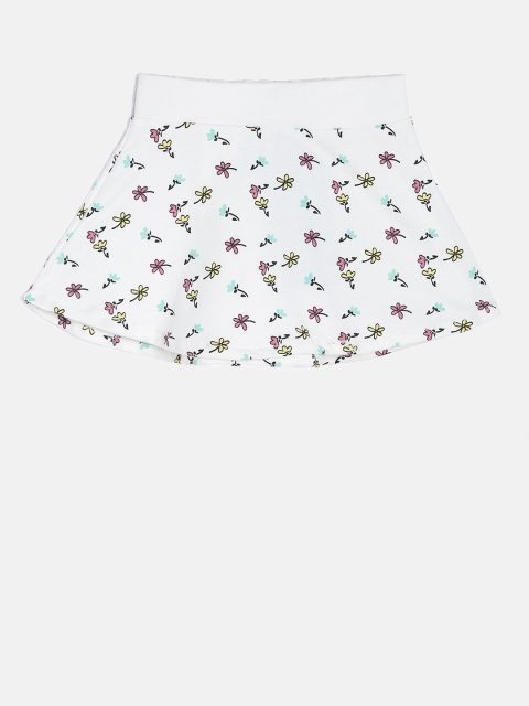 

Gini and Jony Girls White Printed A-Line Pure Cotton Skirt