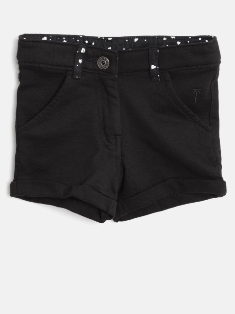 

Gini and Jony Girls Black Solid Regular Fit Shorts