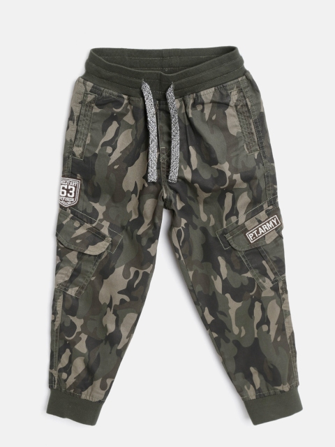 

Palm Tree Boys Olive Green Camouflage Print Joggers