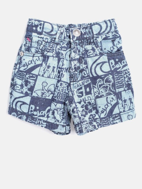 

Palm Tree Boys Blue Printed Chambray Shorts