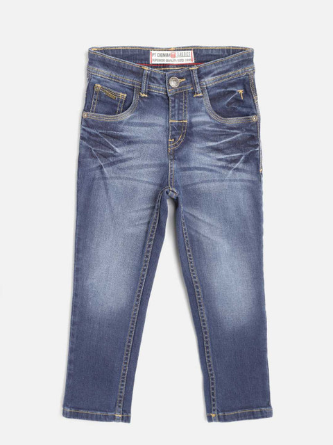 

Gini and Jony Boys Navy Regular Fit Mid-Rise Clean Look Stretchable Jeans, Navy blue