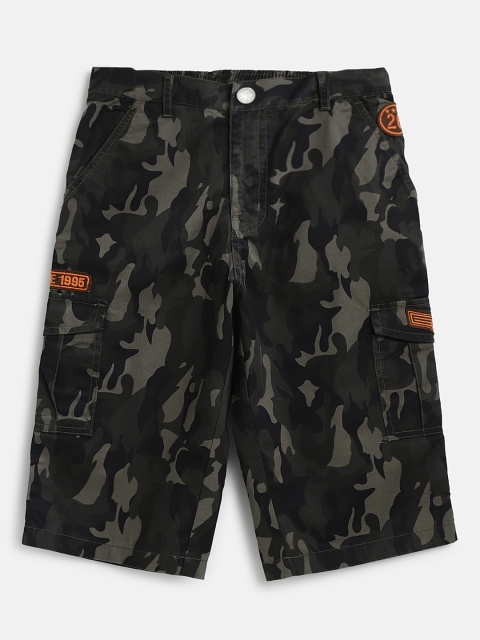 

Gini and Jony Boys Olive Green Camouflage Print Regular Fit Cargo Shorts