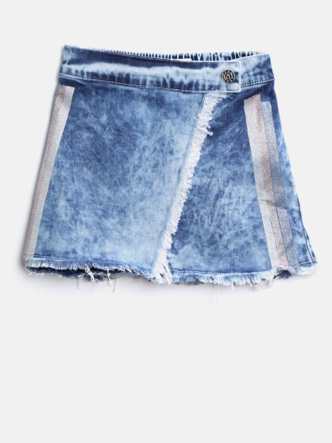 

Gini and Jony Girls Blue Washed Layered Denim A-Line Skirt