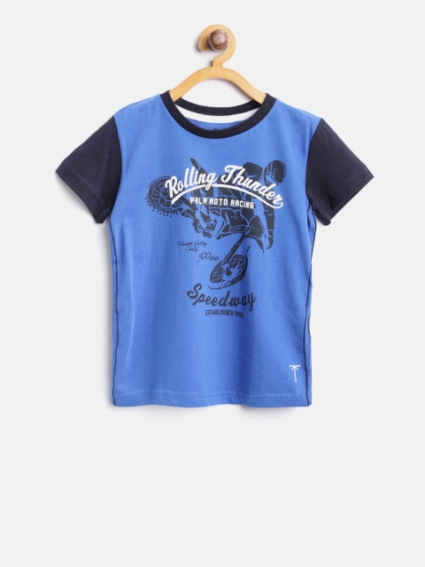 

Palm Tree Boys Blue Printed Round Neck T-shirt