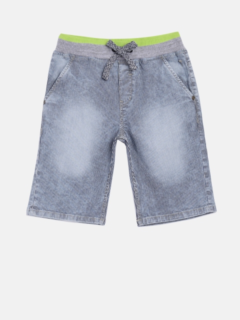 

Palm Tree Boys Navy Blue Striped Regular Shorts