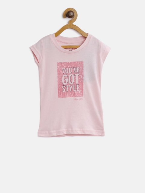 

Gini and Jony Girls Pink Printed Round Neck T-shirt