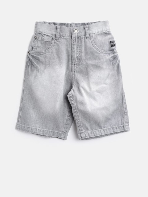 

Palm Tree Boys Grey Washed Regular Fit Denim Shorts