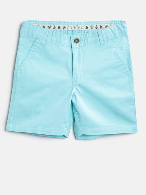 

Palm Tree Boys Blue Solid Regular Fit Shorts