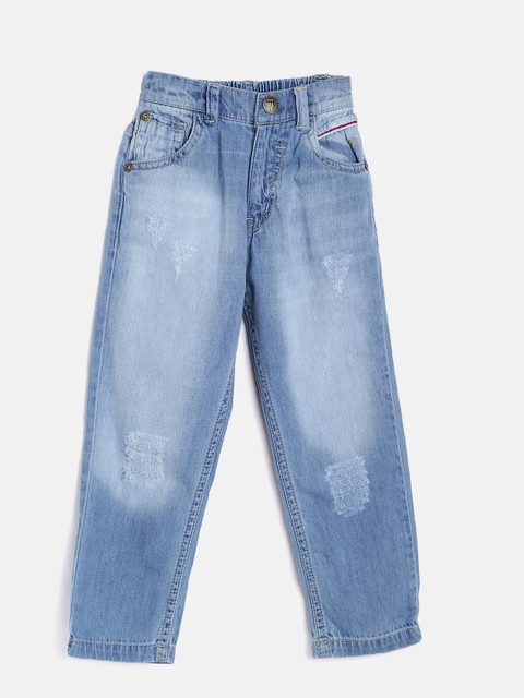 

Palm Tree Boys Blue Regular Fit Mid-Rise Mildly Distressed Jeans