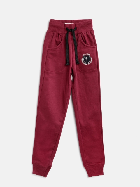 

Palm Tree Girls Maroon Solid Joggers
