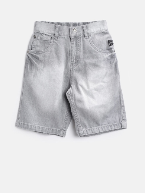 

Palm Tree Boys Grey Washed Regular Fit Denim Shorts