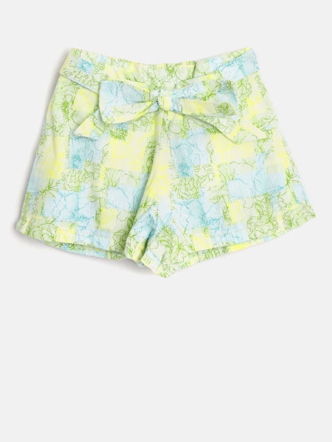 

Palm Tree Girls Blue & Yellow Printed Regular Fit Shorts