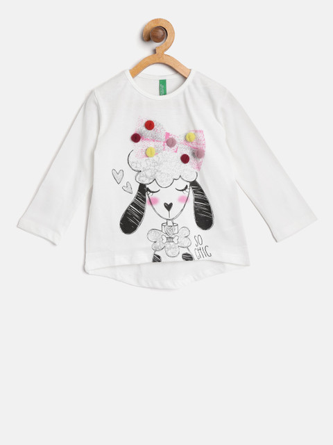 

United Colors of Benetton Girls Off-White Printed Top