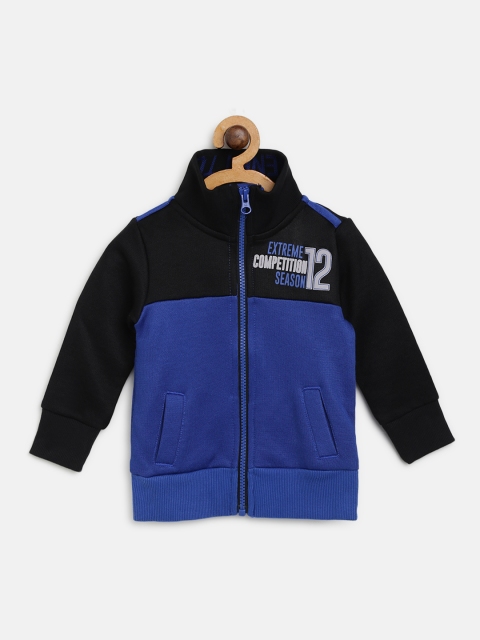 

United Colors of Benetton Boys Blue & Black Colourblocked Sweatshirt