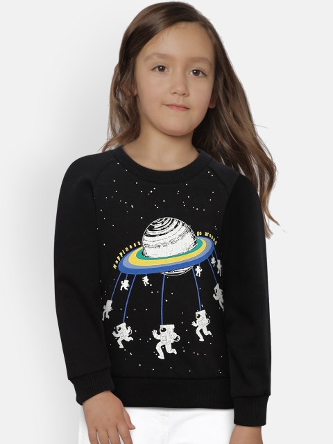 

United Colors of Benetton Boys Black Printed Sweatshirt