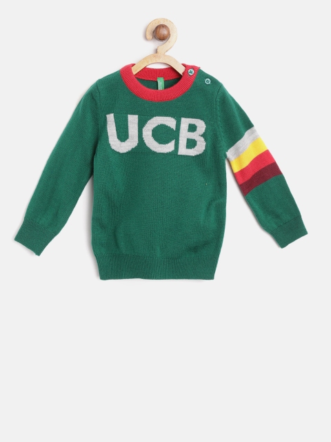 

United Colors of Benetton Boys Green Patterned Pullover