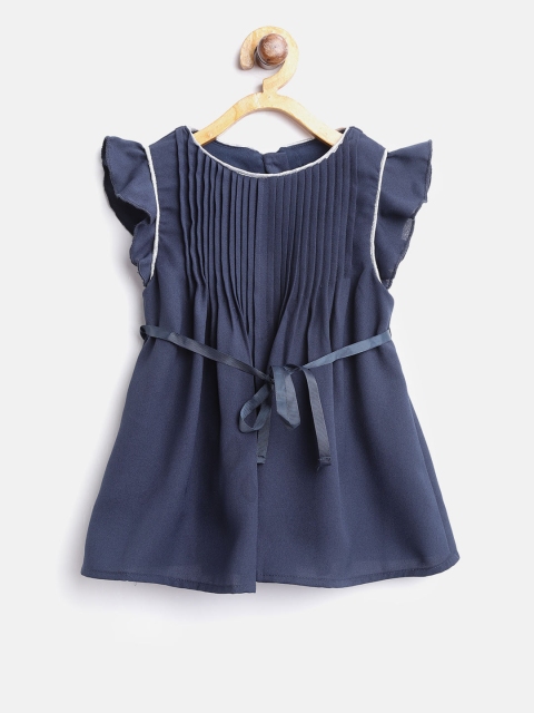 

United Colors of Benetton Girls Navy Blue Solid A-Line Dress