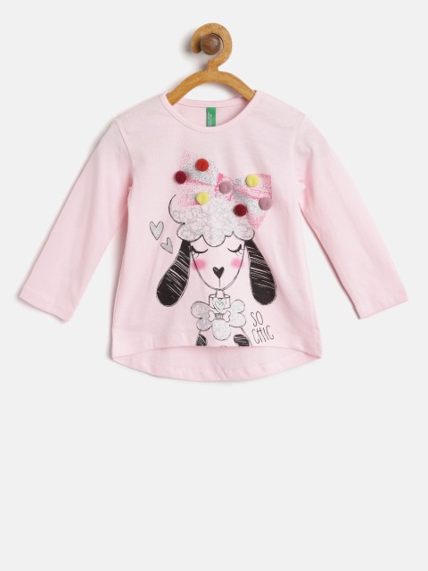 

United Colors of Benetton Girls Pink Printed Top