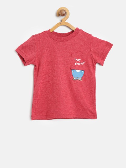 

United Colors of Benetton Boys Red Solid Round Neck T-shirt