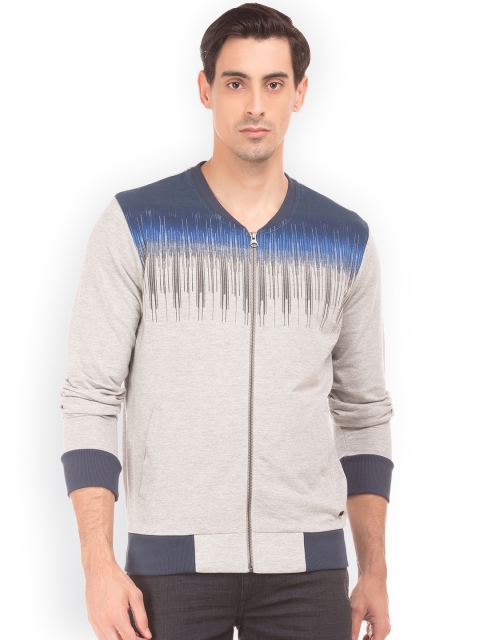 

Arrow New York Men Grey Melange Printed Sweatshirt