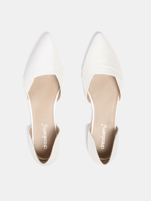 

DressBerry Women Off-White Solid Ballerinas