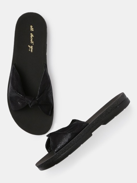 

all about you Women Black Solid Open Toe Flats