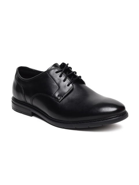 

Clarks Men Black Solid Leather Derbys