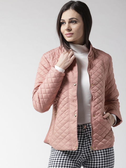 

Fort Collins Women Peach-Coloured Solid Quilted Jacket