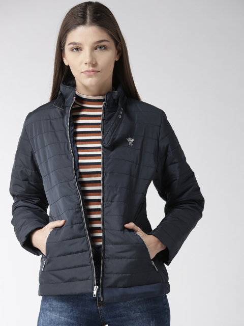 

Fort Collins Women Navy Blue Solid Padded Jacket