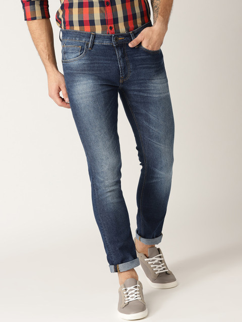 

United Colors of Benetton Men Navy Blue Skinny Fit Mid-Rise Clean Look Stretchable Jeans