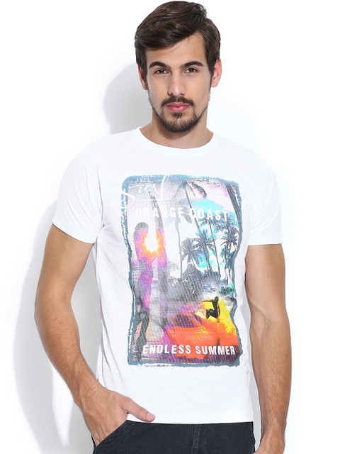 

Pepe Jeans Men White Printed T-shirt