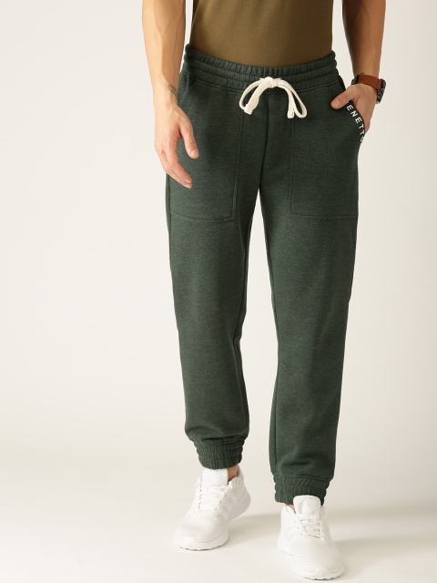 

United Colors of Benetton Men Olive Green Solid Joggers