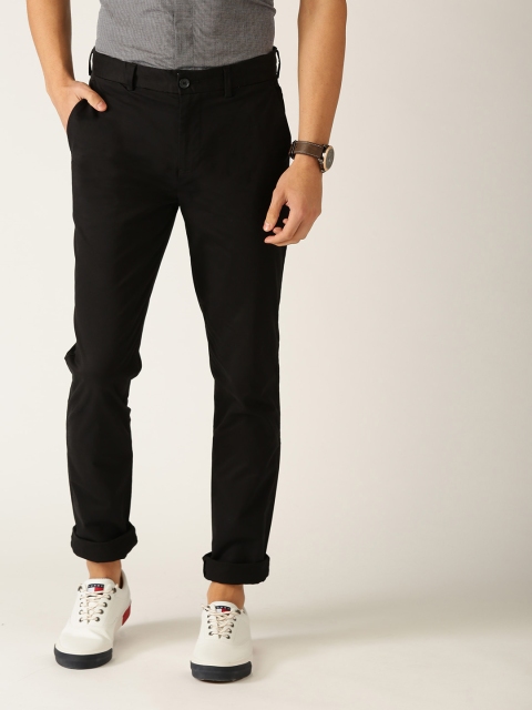 

United Colors of Benetton Men Black Slim Fit Solid Regular Trousers