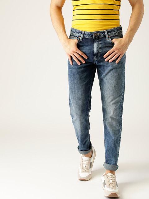 

United Colors of Benetton Men Blue Slim Tapered Fit Mid-Rise Clean Look Stretchable Jeans