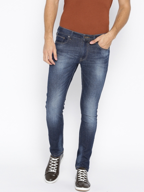 

United Colors of Benetton Men Navy Blue Skinny Fit Mid-Rise Clean Look Stretchable Jeans