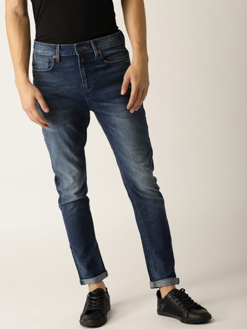 

United Colors of Benetton Men Blue Carrot Fit Mid-Rise Clean Look Stretchable Jeans