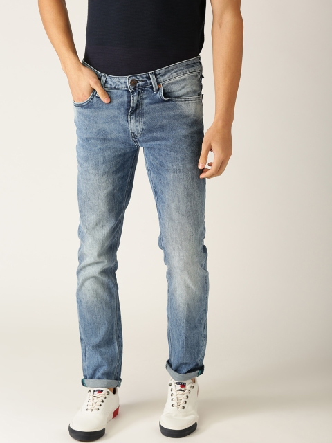 

United Colors of Benetton Men Blue Tailored Skinny Fit Mid-Rise Clean Look Jeans
