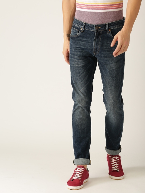 

United Colors of Benetton Men Navy Blue Skinny Fit Mid-Rise Clean Look Stretchable Jeans