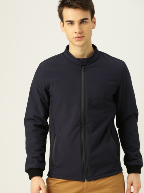

United Colors of Benetton Men Navy Blue Solid Tailored Jacket