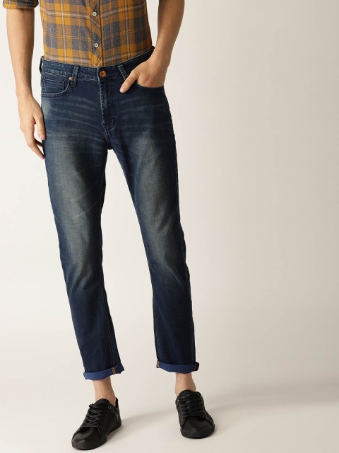 

United Colors of Benetton Men Blue Carrot Fit Mid-Rise Clean Look Stretchable Jeans