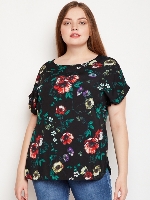 

Oxolloxo Women Black Floral Print Top