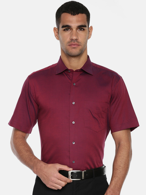 

Van Heusen Maroon Custom Fit Solid Formal Shirt