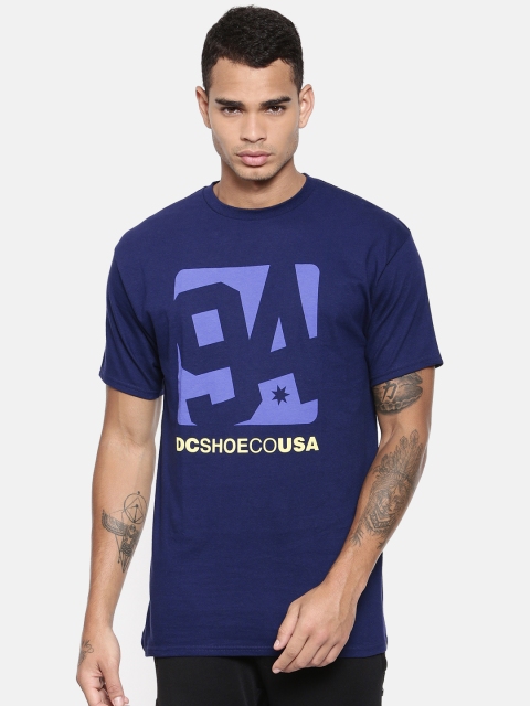 

DC Men Navy Blue Printed Round Neck T-shirt
