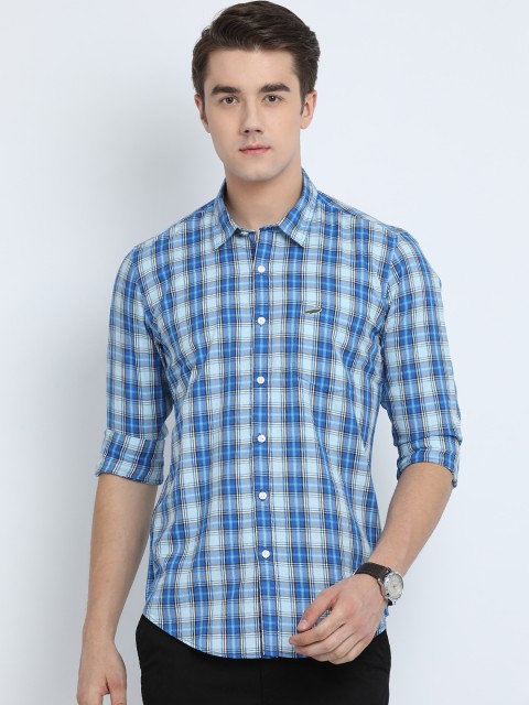 

Crocodile Men Blue Slim Fit Checked Casual Shirt