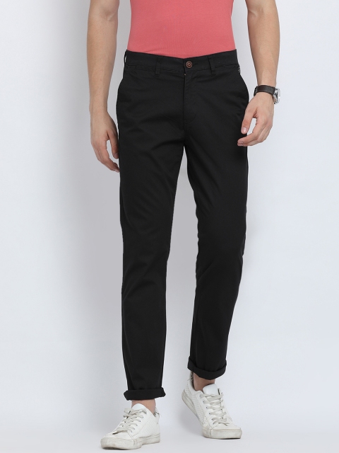 

Crocodile Men Black Slim Fit Solid Easy Wash Regular Trousers